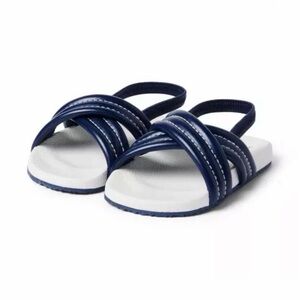 Janie and Jack Kids Navy Blue Cross-Strap Sandals